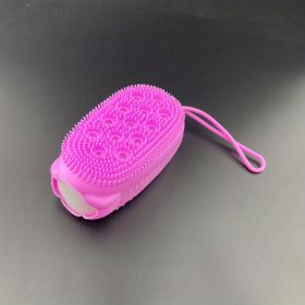 Silicone Bath Brush, Exfoliating Body Scrub Brush, Double-Sided Silicone Bath Massage Brush, For Skin Exfoliation And Skin Cleansing (Color: Purple)